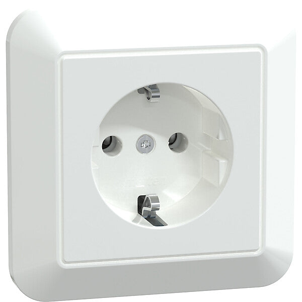 Merten SCHUKO-Steckdose aws/gl volle Abdeckplatte MEG2301-1025